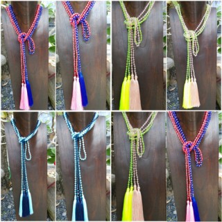 long tassels crystal beads scarf necklace fashion wholesale price 